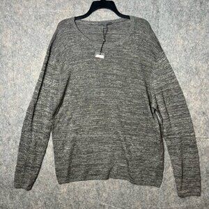 John Varvatos Men Size XL New Gray knitted linen blend sweater